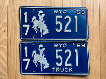 Pair of 1969 Wyoming License Plates
