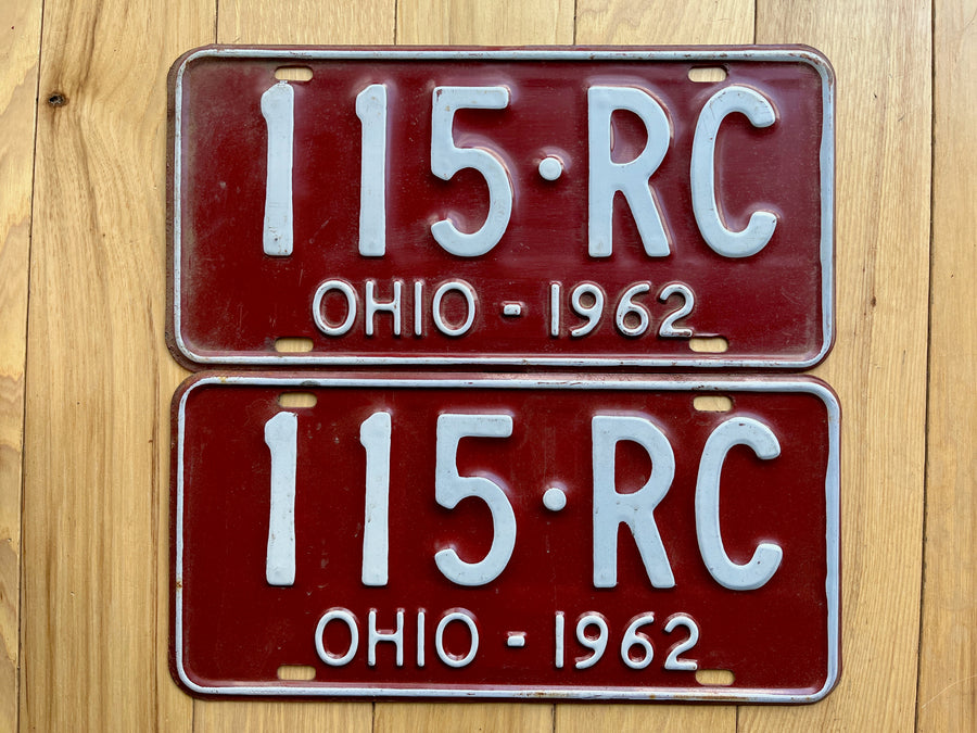 Pair of 1962 Ohio License Plates