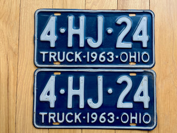 Pair of 1963 Ohio Truck License Plates
