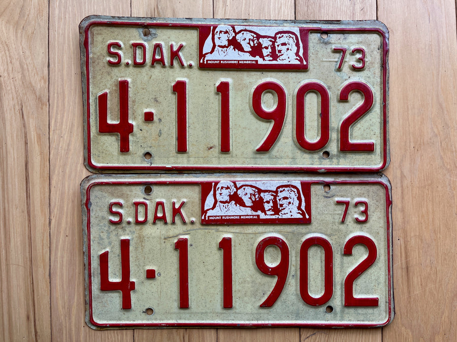 Pair of 1973 South Dakota License Plates