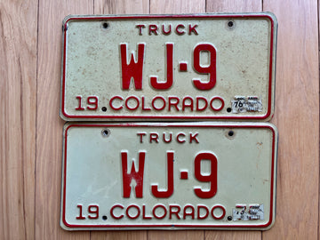 Pair of 1975/76 Colorado Truck License Plates