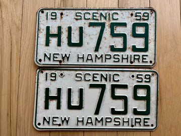 Pair of 1959 New Hampshire License Plates