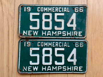 Pair of 1966 New Hampshire Commercial License Plates
