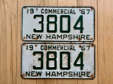 Pair of 1967 New Hampshire Commercial License Plates