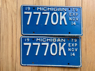 Pair of 1979 Michigan License Plates