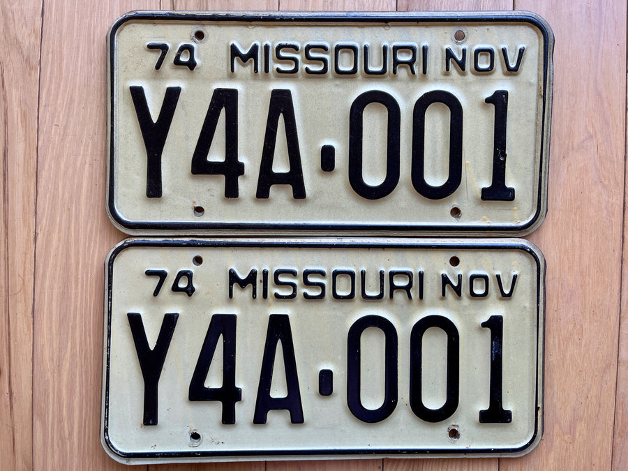 Pair of 1974 Missouri License Plates