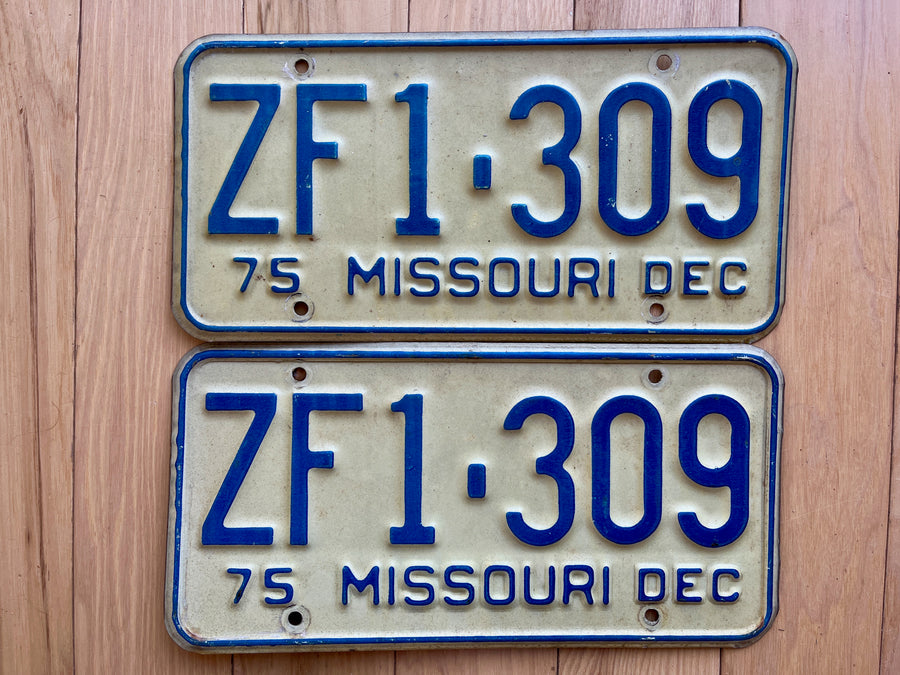 Pair of 1975 Missouri License Plates