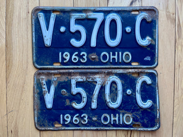 Pair of 1963 Ohio License Plates