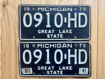 Pair of 1979/81 Michigan License Plates