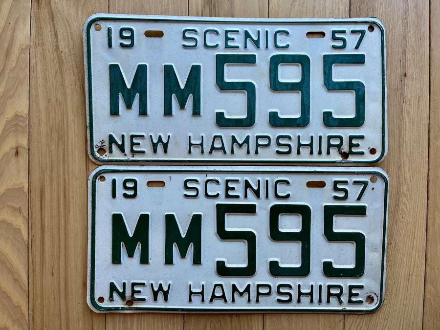 Pair of 1957 New Hampshire License Plates
