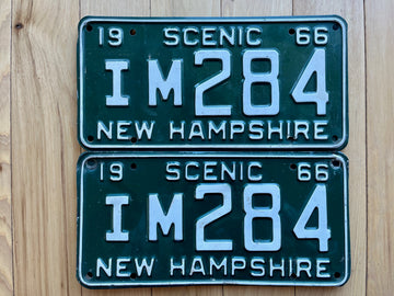 Pair of 1966 New Hampshire License Plates