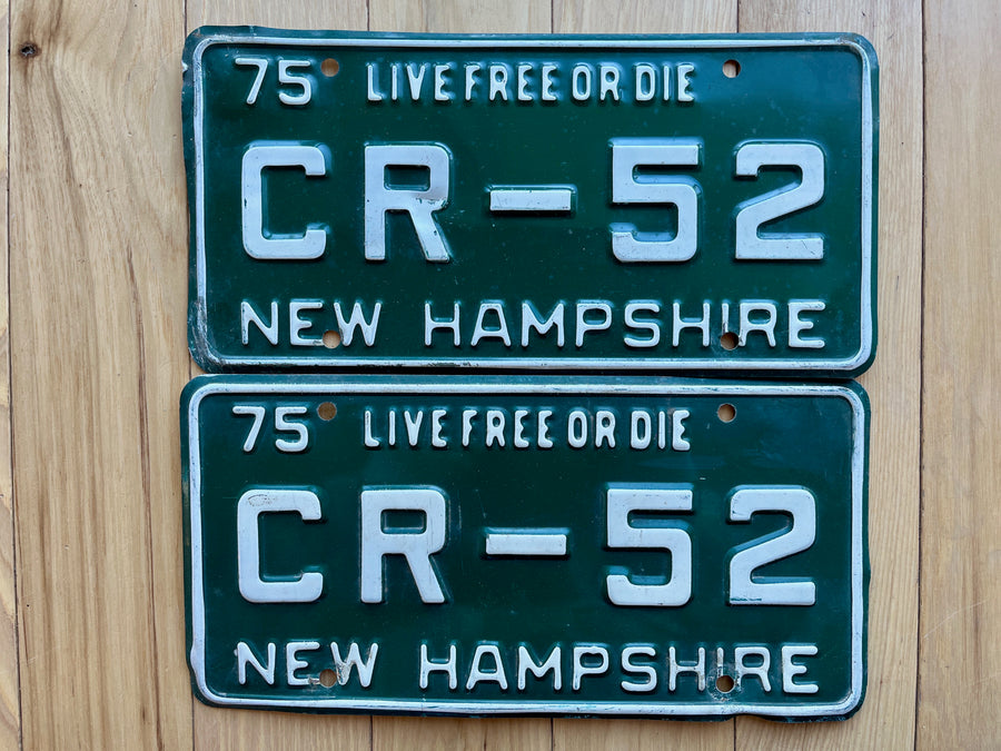 Pair of 1975 New Hampshire License Plates