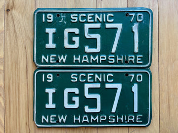 Pair of 1970 New Hampshire License Plates