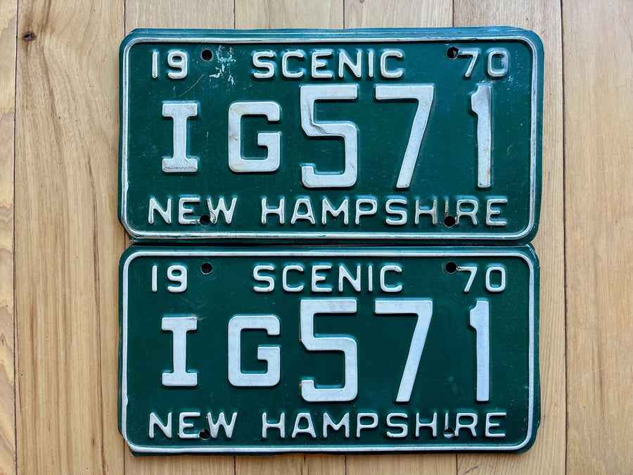 Pair of 1970 New Hampshire License Plates
