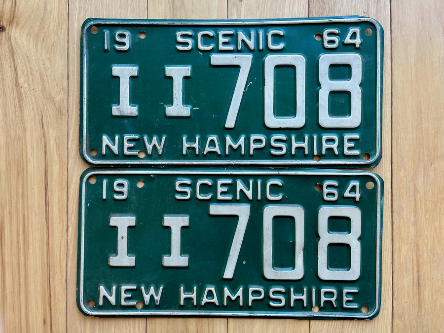 Pair of 1964 New Hampshire License Plates