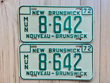 Pair of 1972 New Brunswick License Plates