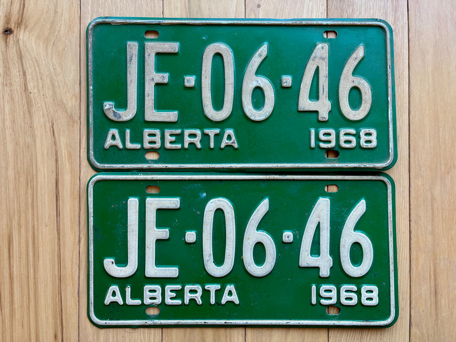 Pair of 1968 Alberta License Plates