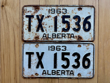 Pair of 1963 Alberta License Plates