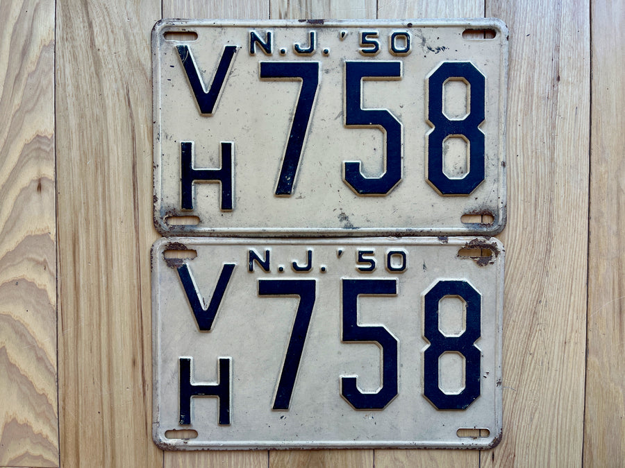 Pair of 1950 New Jersey License Plates