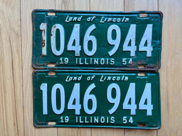 Pair of 1954 Illinois License Plates