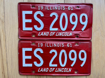 Pair of 1961 Illinois License Plates