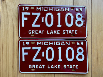 Pair of 1969 Michigan License Plates