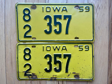 Pair of 1959 Iowa License Plates