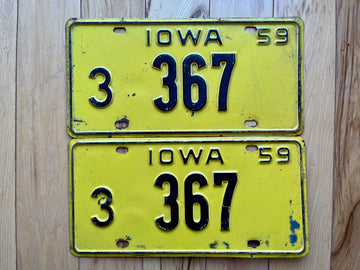 Pair of 1959 Iowa License Plates