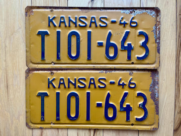 Pair of 1946 Kansas License Plates