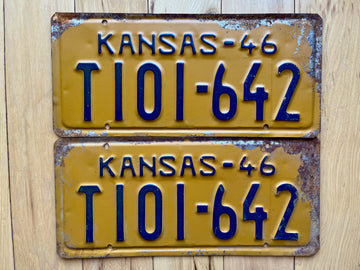 Pair of 1946 Kansas License Plates