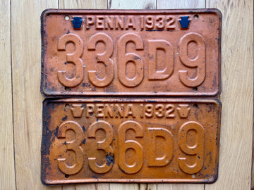 Pair of 1932 Pennsylvania License Plates