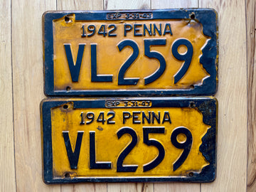 Pair of 1942/43 Pennsylvania License Plates