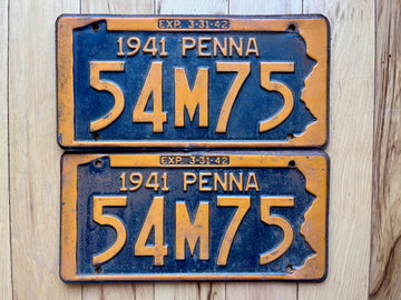 Pair of 1941/42 Pennsylvania License Plates