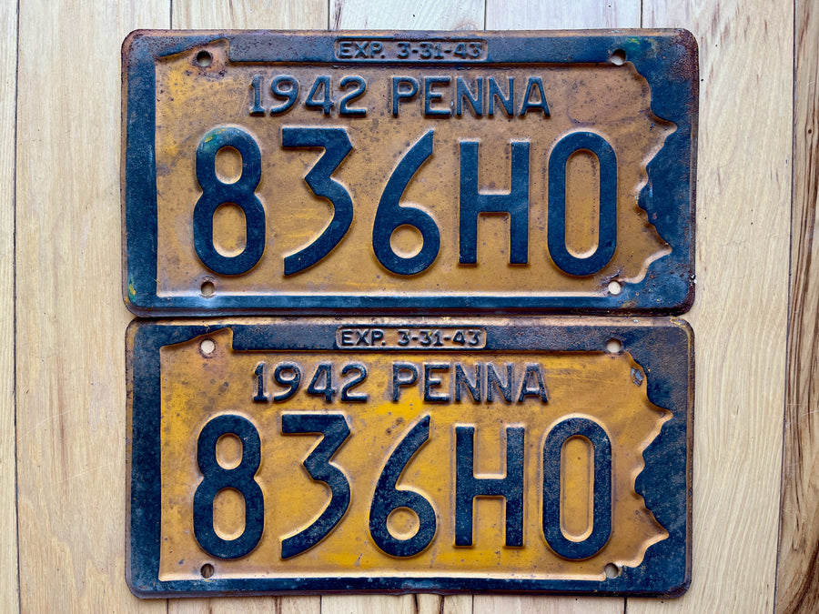 Pair of 1942/43 Pennsylvania License Plates