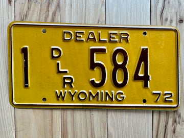 1972 Wyoming Dealer License Plate