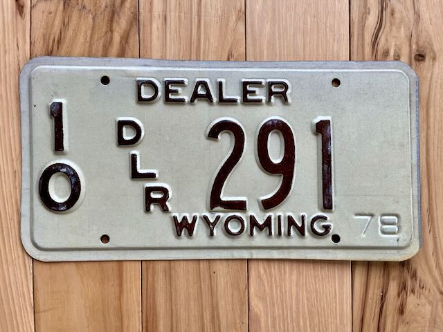 1978 Wyoming Dealer License Plate