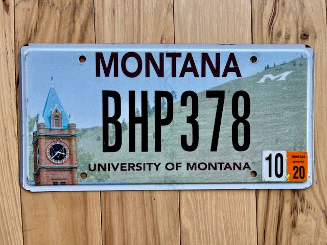 2020 Montana License Plate