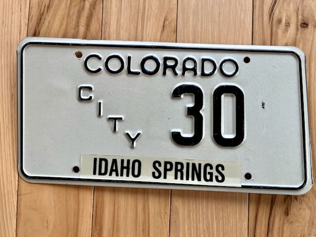Colorado Idaho Springs City License Plate