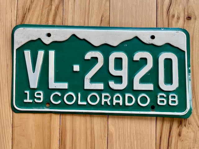 1968 Colorado License Plate