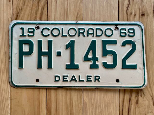 1969 Colorado Dealer License Plate