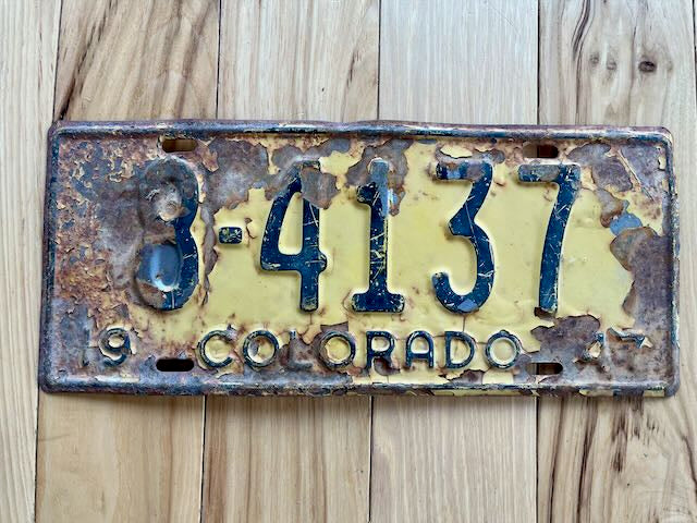 1947 Colorado License Plate