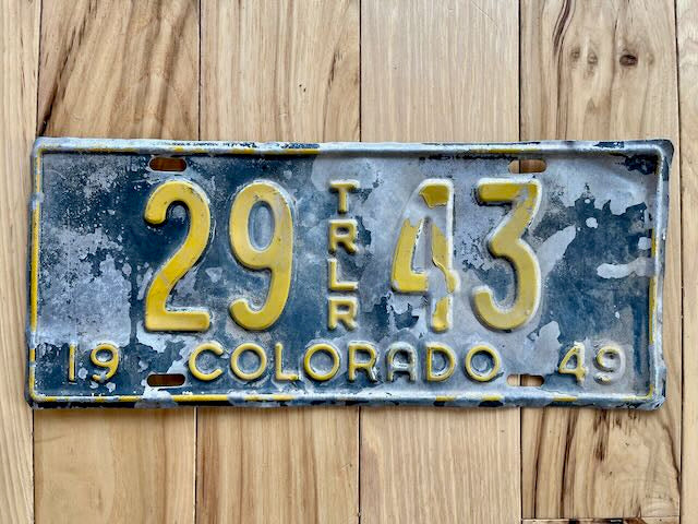1949 Colorado Trailer License Plate