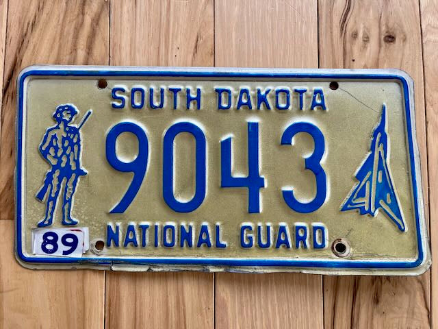 1989 South Dakota National Guard License Plate