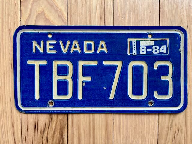 1984 Nevada License Plate