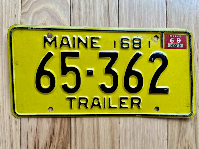 1969 Maine Trailer License Plate