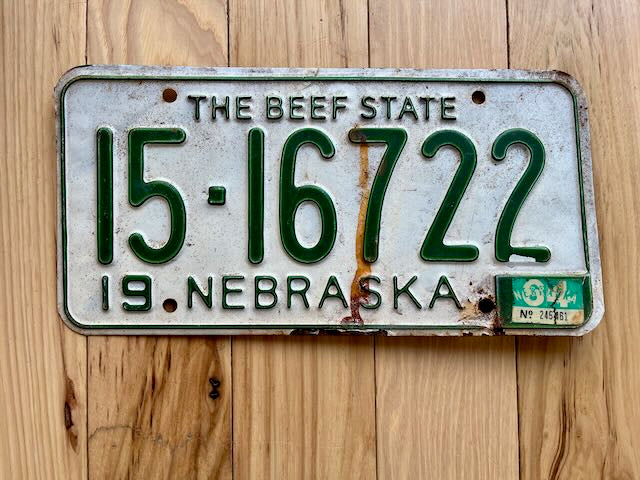 1964 Nebraska License Plate