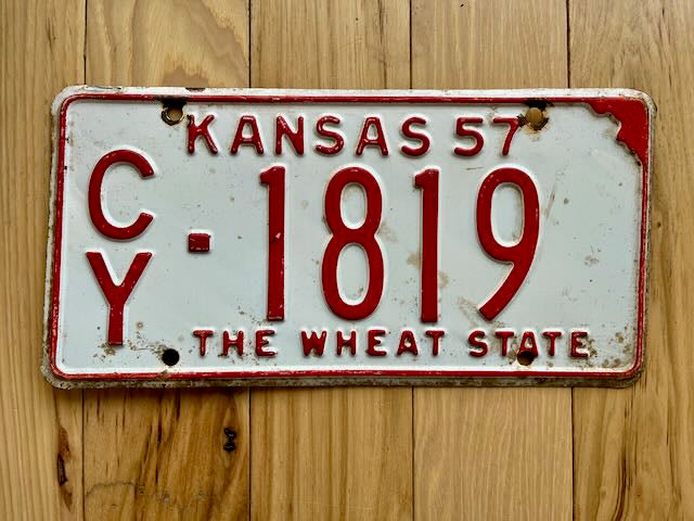 1957 Kansas License Plate