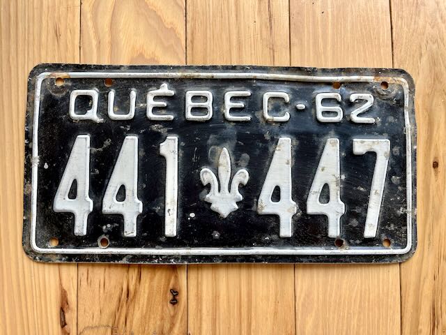 1962 Quebec License Plate