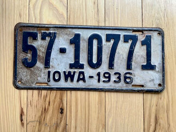 1936 Iowa License Plate