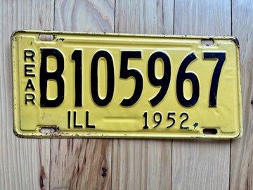 1952 Illinois Nebraska License Plate